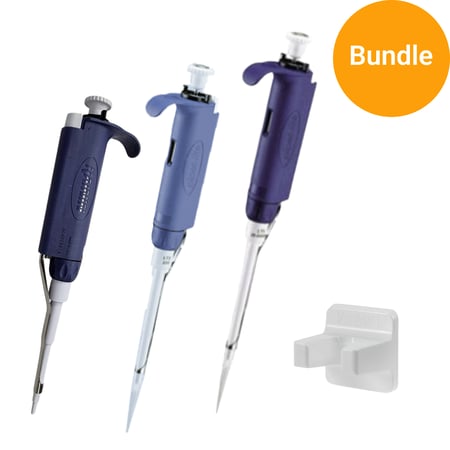 Pipette Bundle #1 with three LTS Single-Channel Manual Pipettes and Magnetic Hang-up